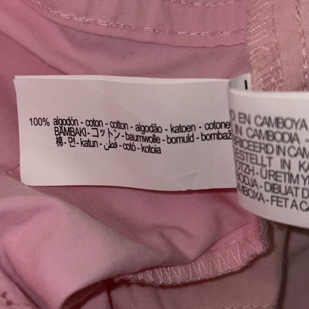 NWT Zara Light Pink Straight Leg High Waist Baggy Trousers Pants - M - Picture 14 of 16